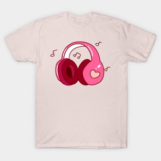 Pink Headphones T-Shirt